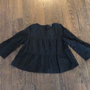 Madewell Black Eyelet blouse